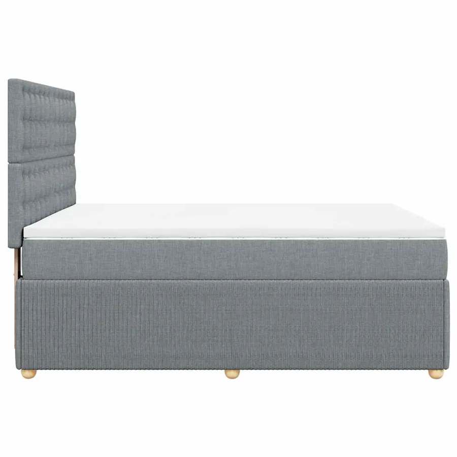 Sommier à lattes de lit avec matelas Gris clair 140x190cm Tissu - 5