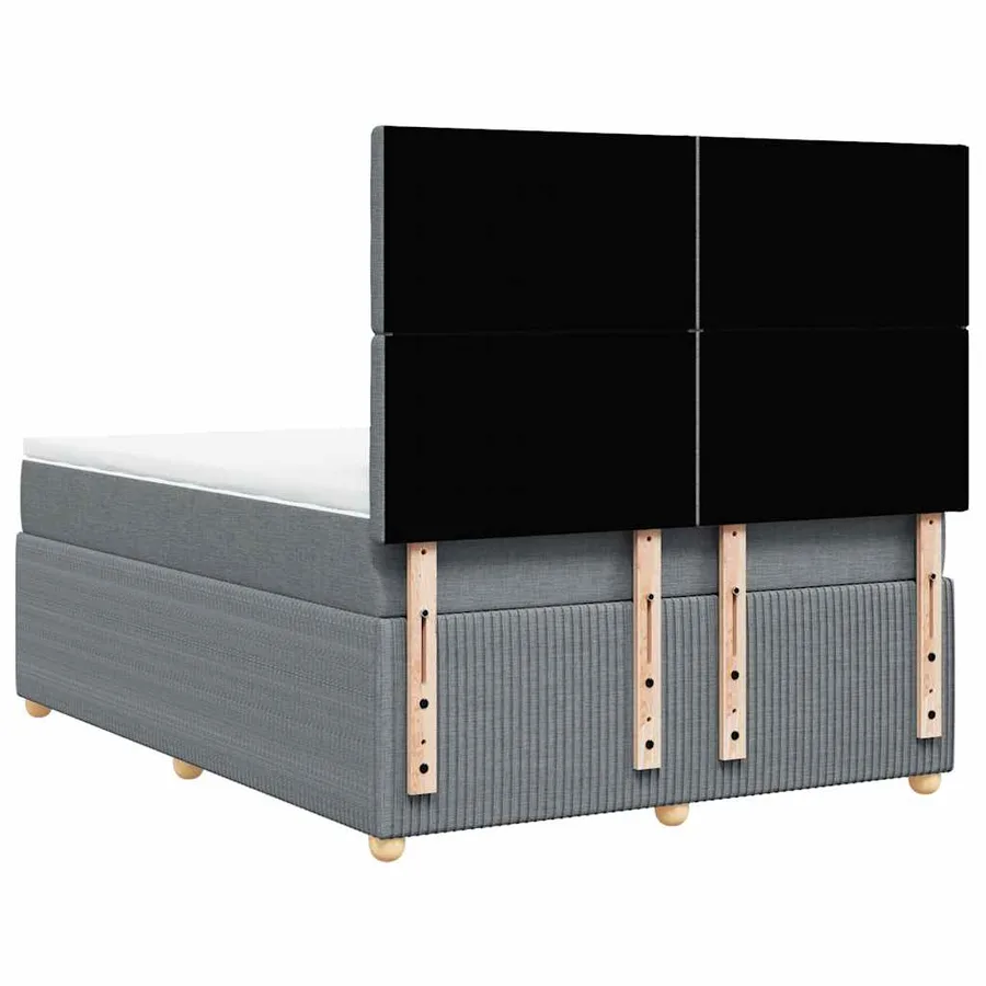 Sommier à lattes de lit avec matelas Gris clair 140x190cm Tissu - 6