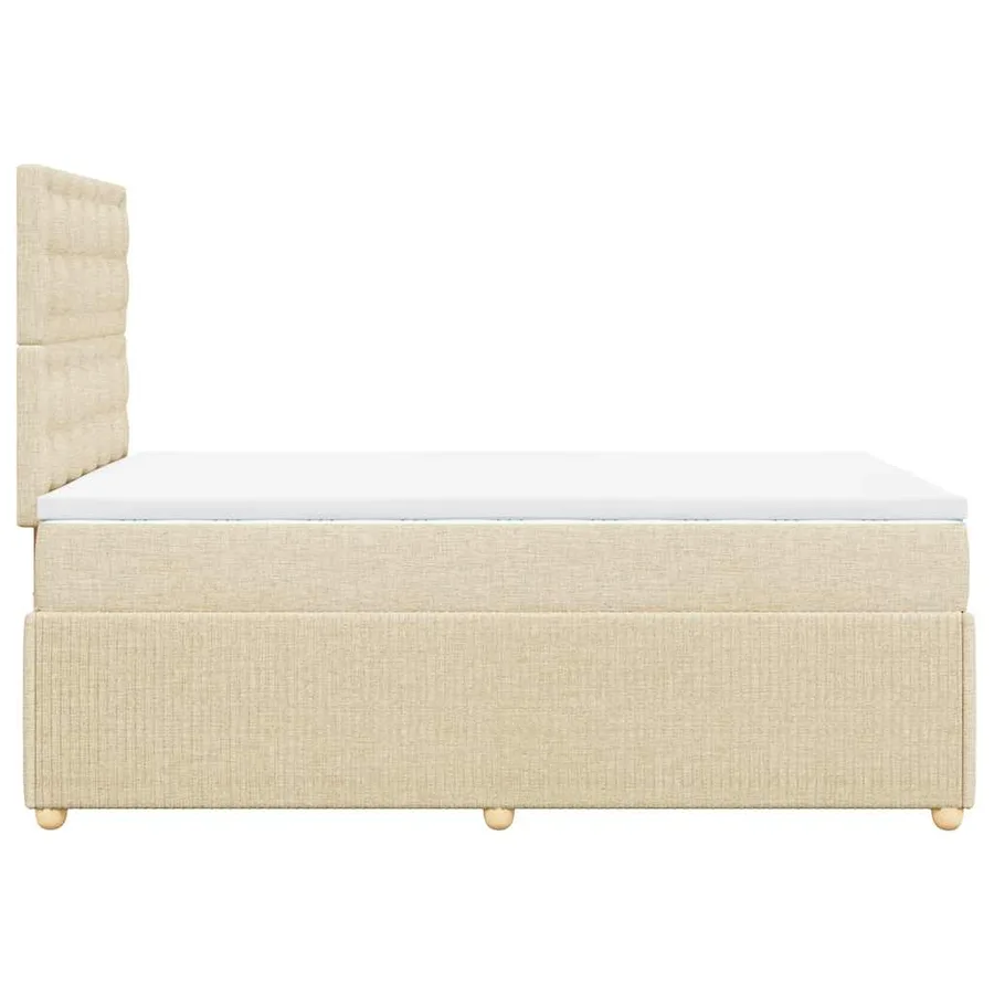 Sommier à lattes de lit avec matelas Crème 120x200 cm Tissu - 7