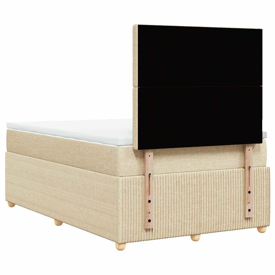 Sommier à lattes de lit avec matelas Crème 120x200 cm Tissu - 8