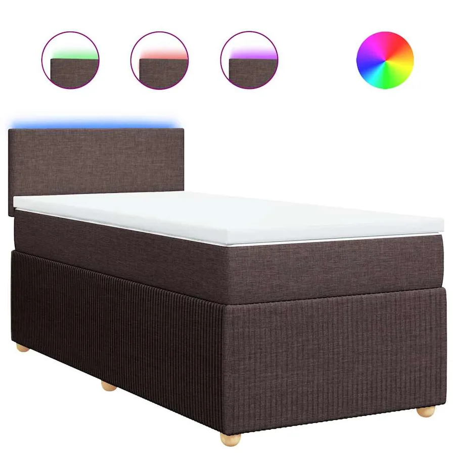 Sommier à lattes de lit avec matelas Marron foncé 80x200 cm - 2