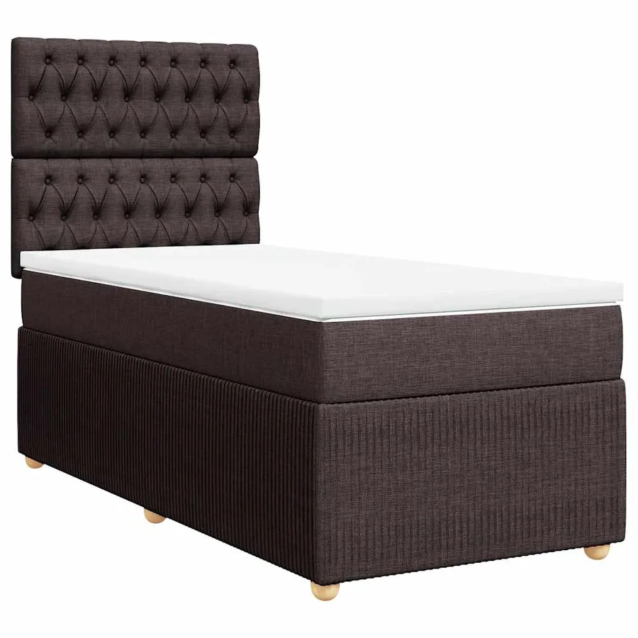Sommier à lattes de lit avec matelas Marron foncé 80x200 cm - 2