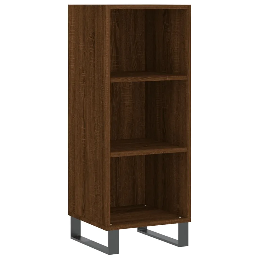 Buffet chêne marron 34,5x32,5x90 cm bois d'ingénierie - 2