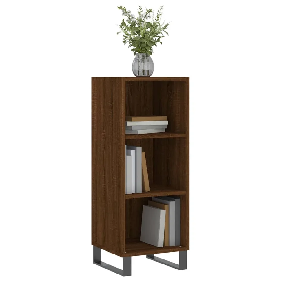 Buffet chêne marron 34,5x32,5x90 cm bois d'ingénierie - 3