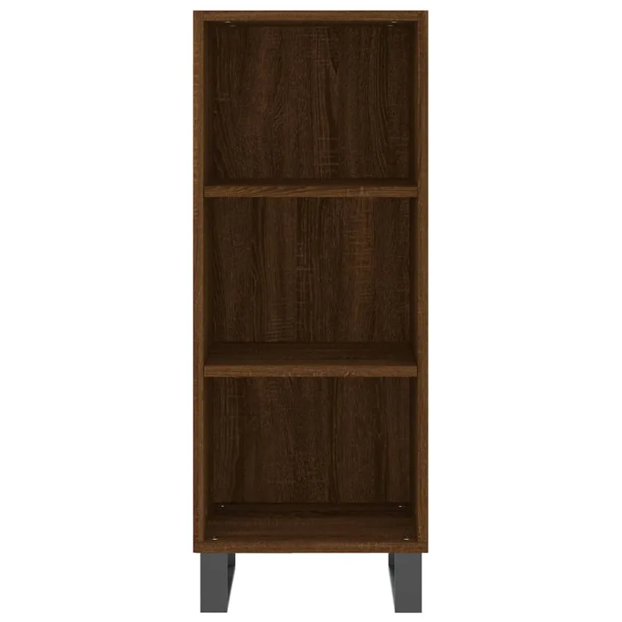 Buffet chêne marron 34,5x32,5x90 cm bois d'ingénierie - 4