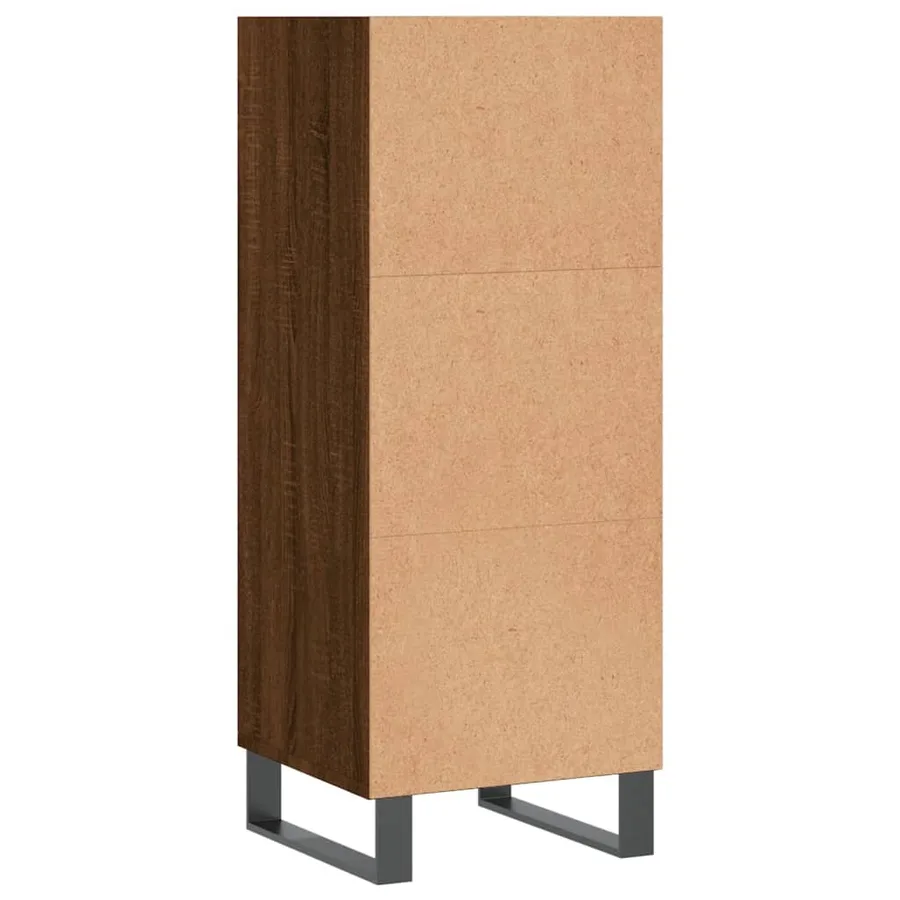 Buffet chêne marron 34,5x32,5x90 cm bois d'ingénierie - 6