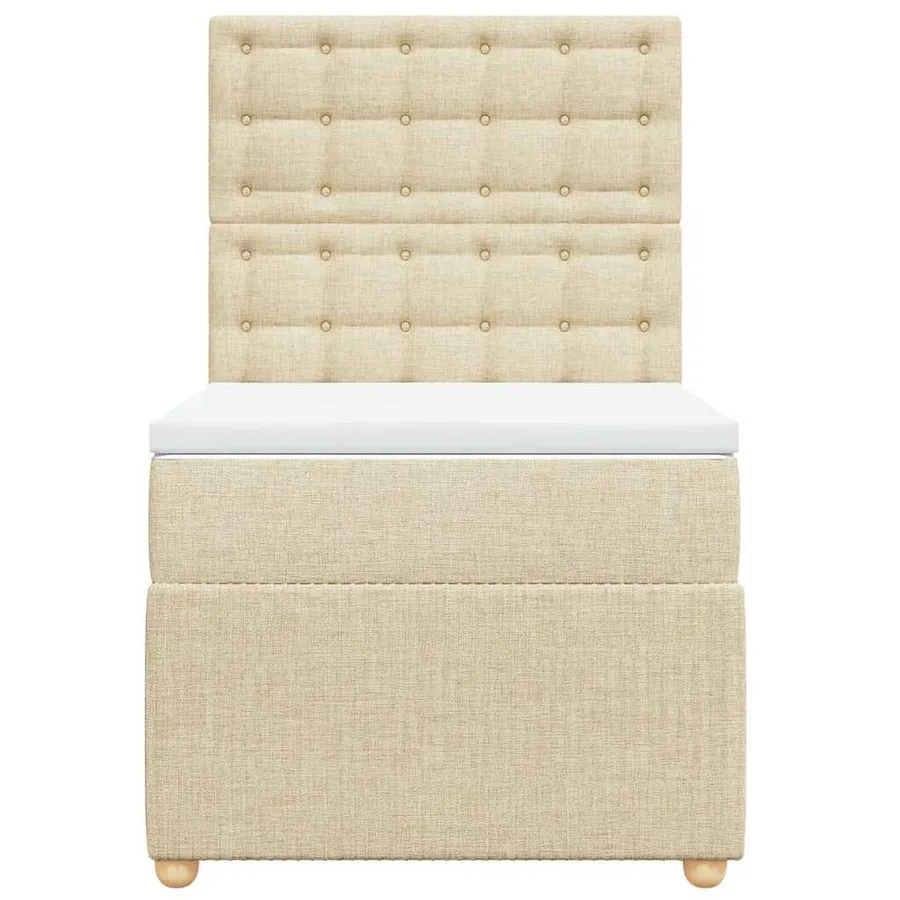 Sommier à lattes de lit avec matelas Crème 80x200 cm Tissu - 4