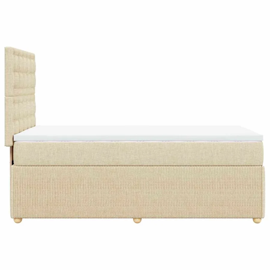 Sommier à lattes de lit avec matelas Crème 80x200 cm Tissu - 5