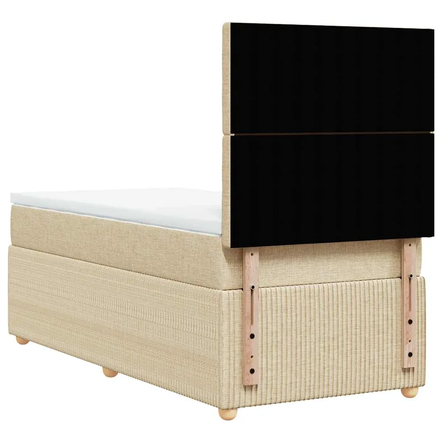 Sommier à lattes de lit avec matelas Crème 80x200 cm Tissu - 6