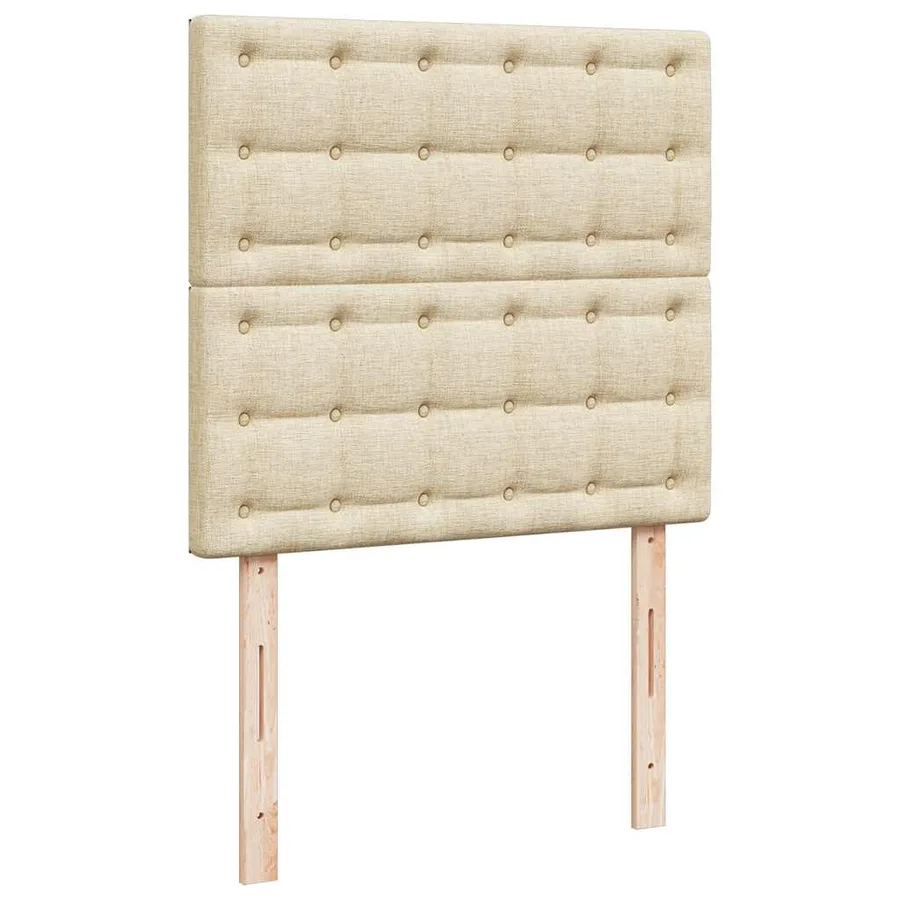 Sommier à lattes de lit avec matelas Crème 80x200 cm Tissu - 7