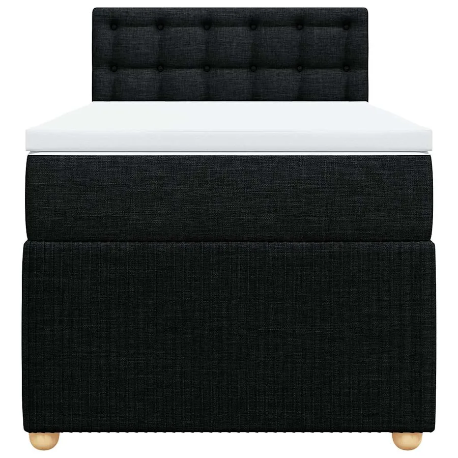 Sommier à lattes de lit et matelas Noir 80x200 cm Tissu - 4