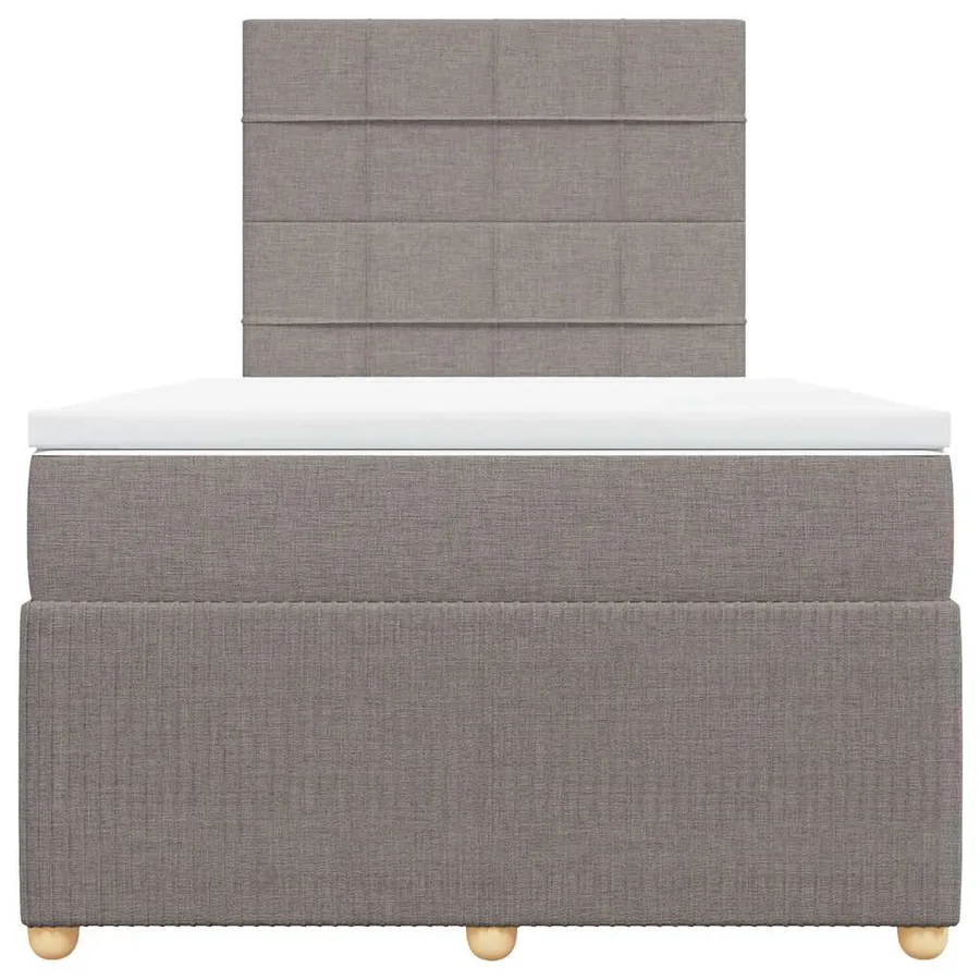 Sommier à lattes de lit avec matelas Taupe 120x200 cm Tissu - 4