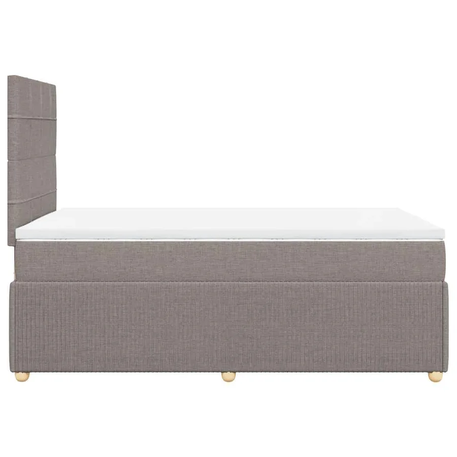 Sommier à lattes de lit avec matelas Taupe 120x200 cm Tissu - 5