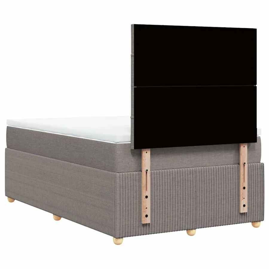 Sommier à lattes de lit avec matelas Taupe 120x200 cm Tissu - 6