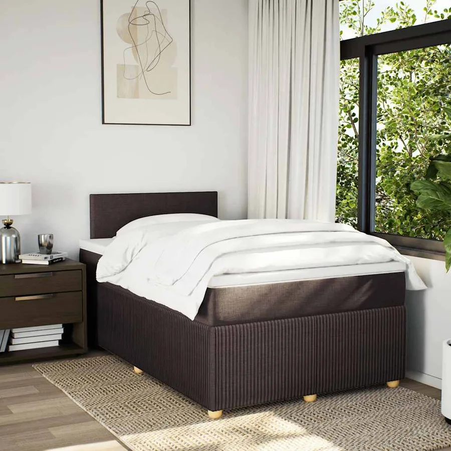 Sommier à lattes de lit avec matelas Marron foncé 120x200 cm - 4