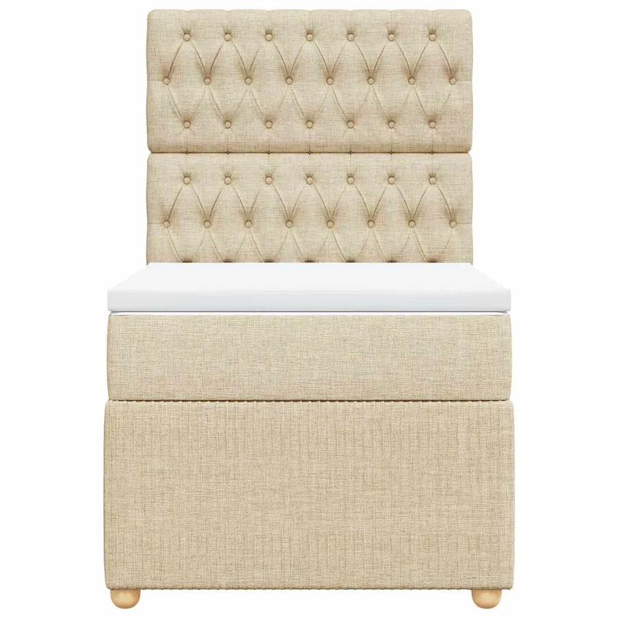 Sommier à lattes de lit avec matelas Crème 80x200 cm Tissu - 6