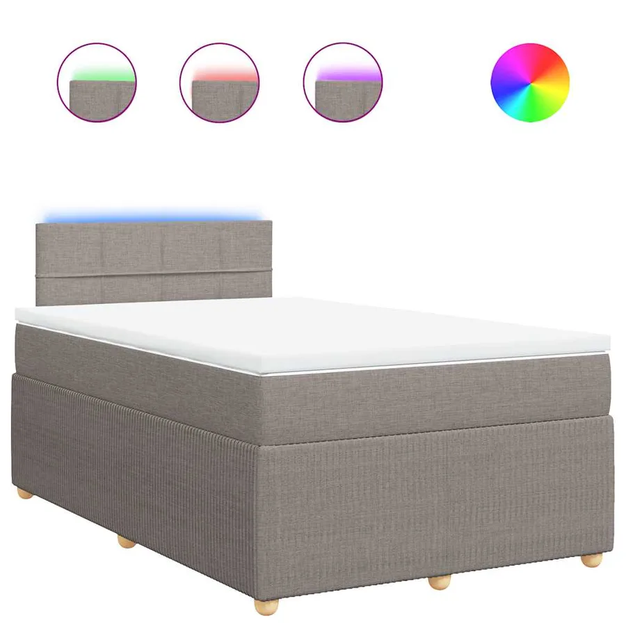 Sommier à lattes de lit avec matelas Taupe 120x200 cm Tissu - 2