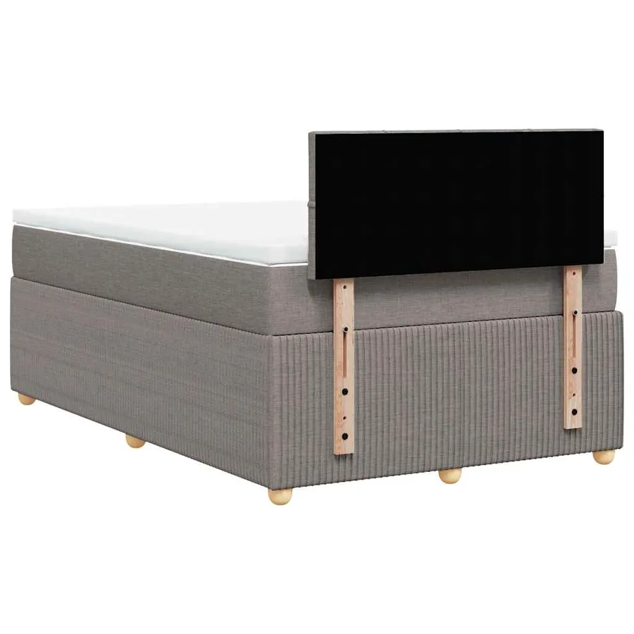 Sommier à lattes de lit avec matelas Taupe 120x200 cm Tissu - 8