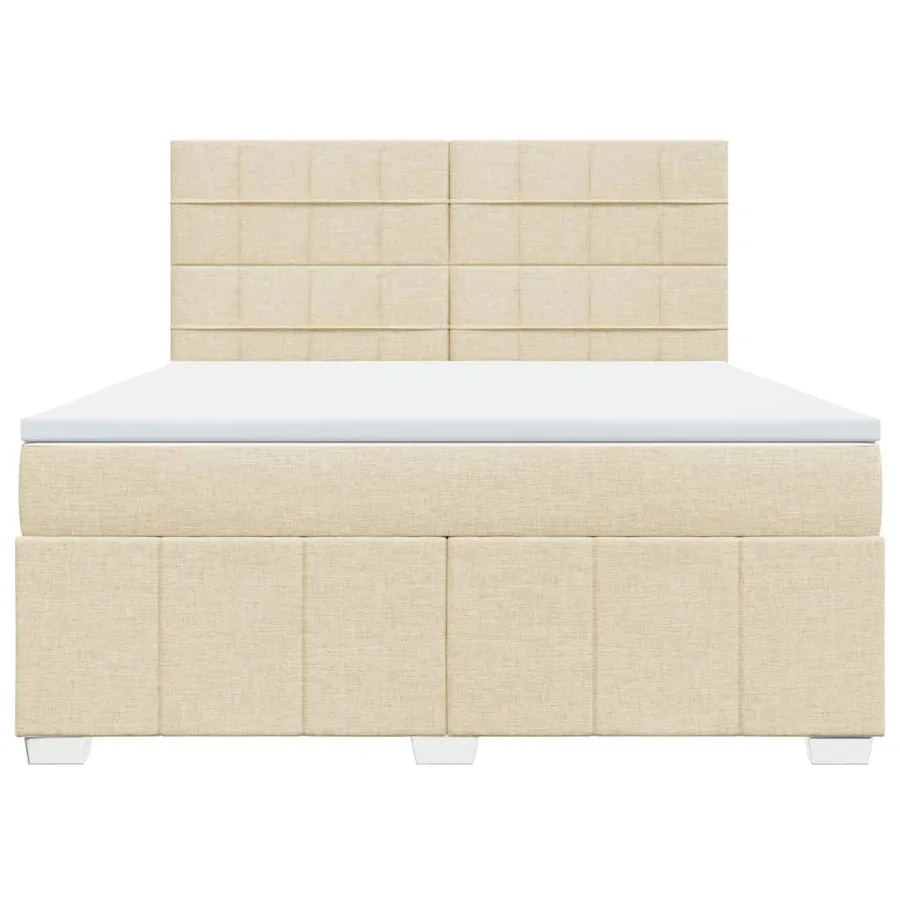 Sommier à lattes de lit avec matelas Crème 180x200 cm Tissu - 6