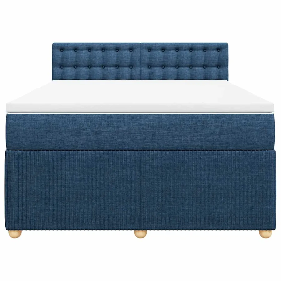 Sommier à lattes de lit avec matelas Bleu 140x190 cm Tissu - 6