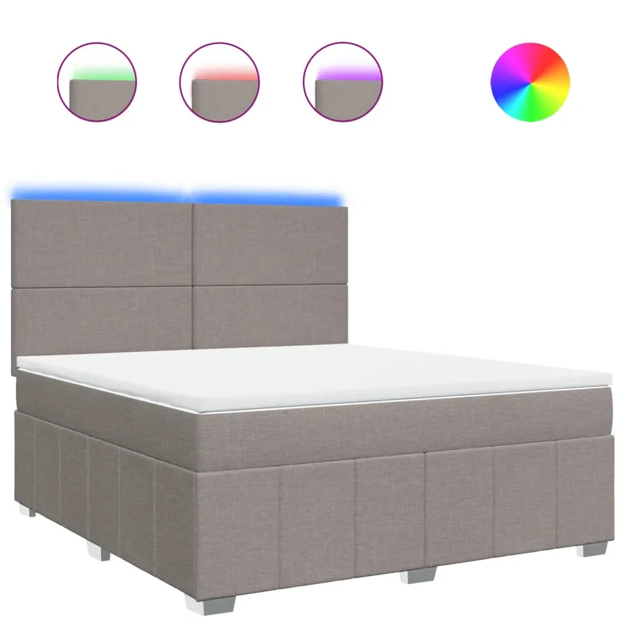 Sommier à lattes de lit avec matelas Taupe 180x200 cm Tissu - 2