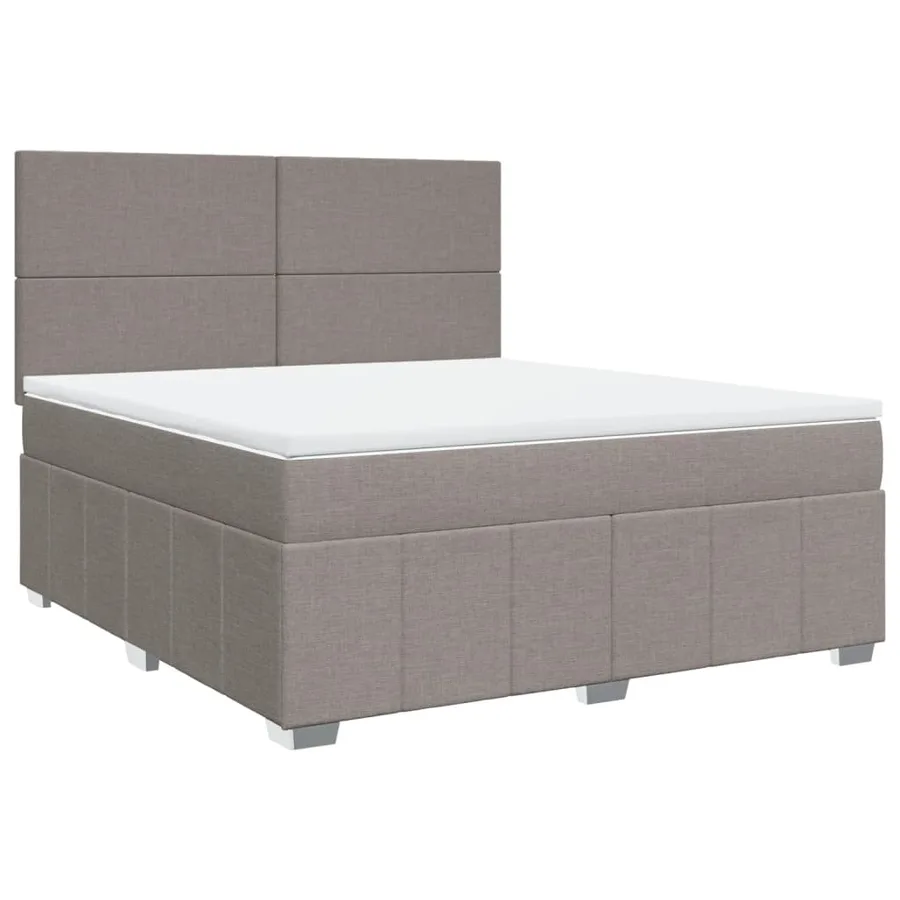 Sommier à lattes de lit avec matelas Taupe 180x200 cm Tissu - 3