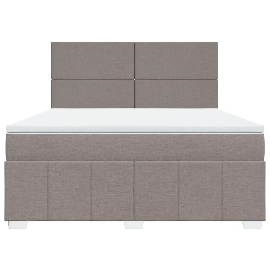 Sommier à lattes de lit avec matelas Taupe 180x200 cm Tissu - 6