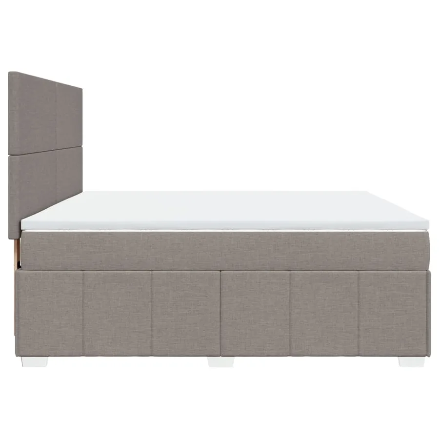 Sommier à lattes de lit avec matelas Taupe 180x200 cm Tissu - 7