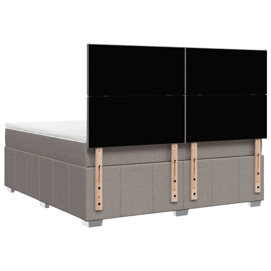 Sommier à lattes de lit avec matelas Taupe 180x200 cm Tissu - 8
