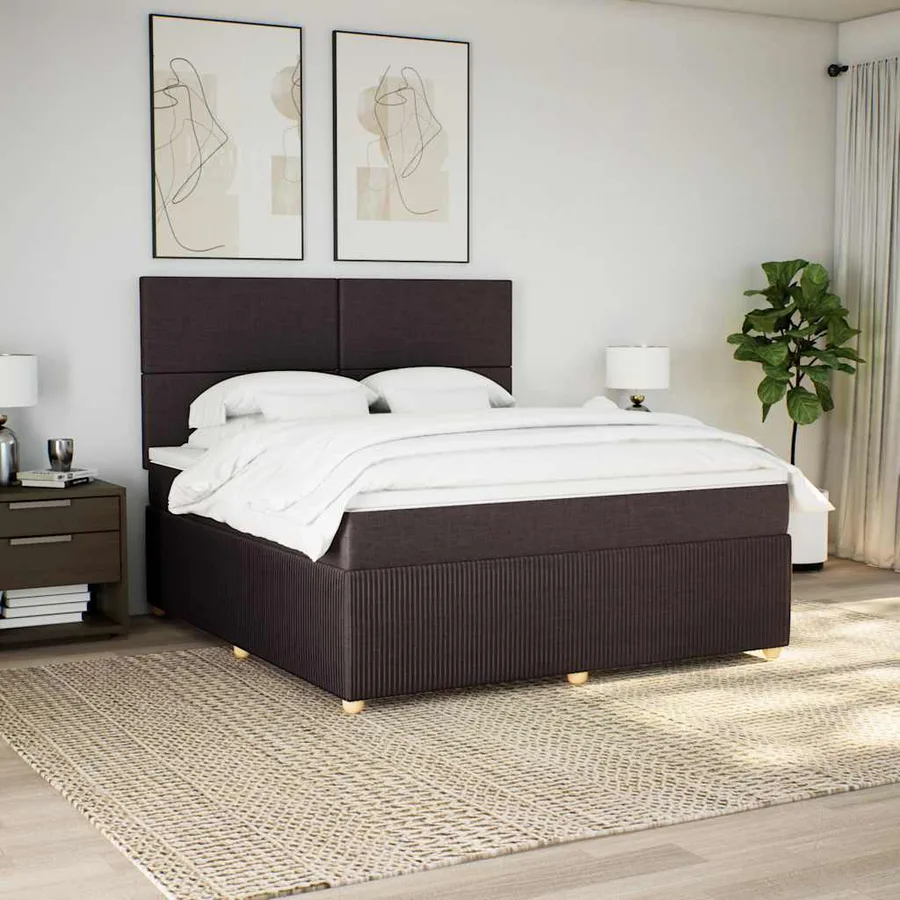 Sommier à lattes de lit avec matelas Marron foncé 180x200 cm - 5