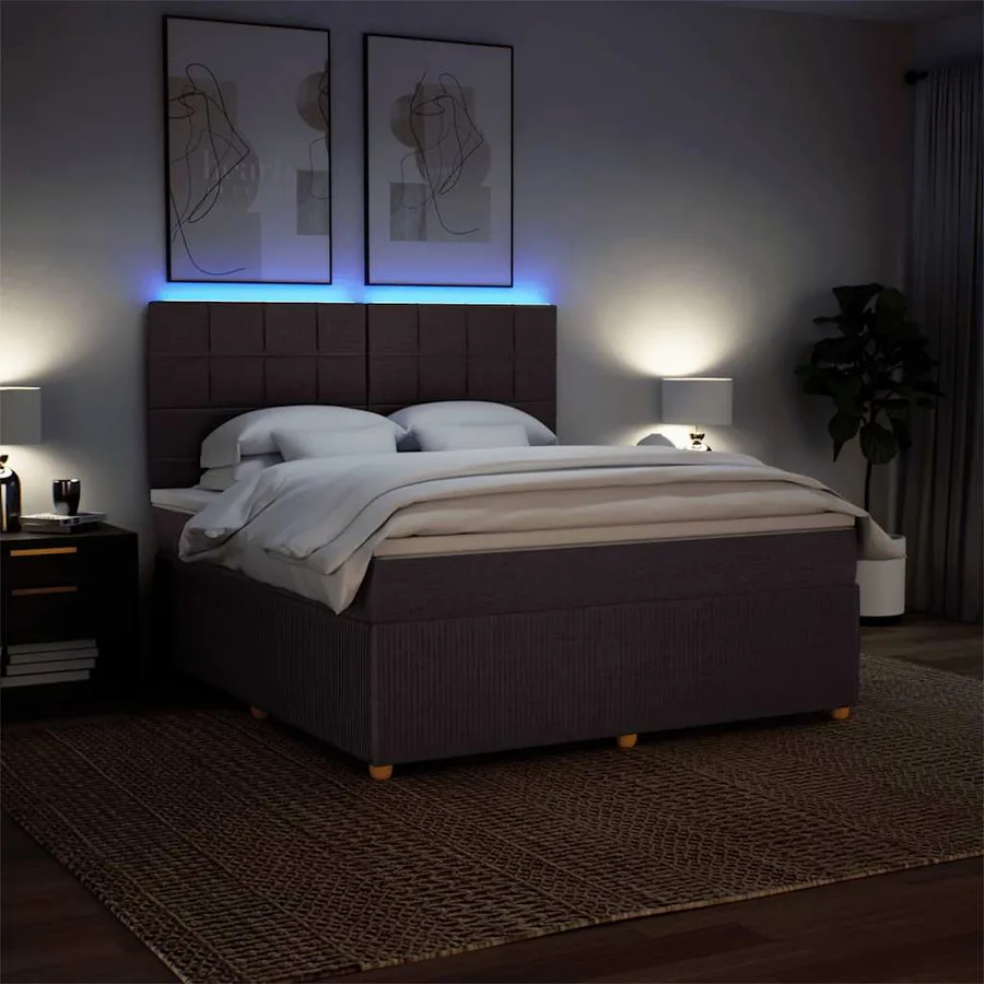 Sommier à lattes de lit avec matelas Marron foncé 180x200 cm - 4