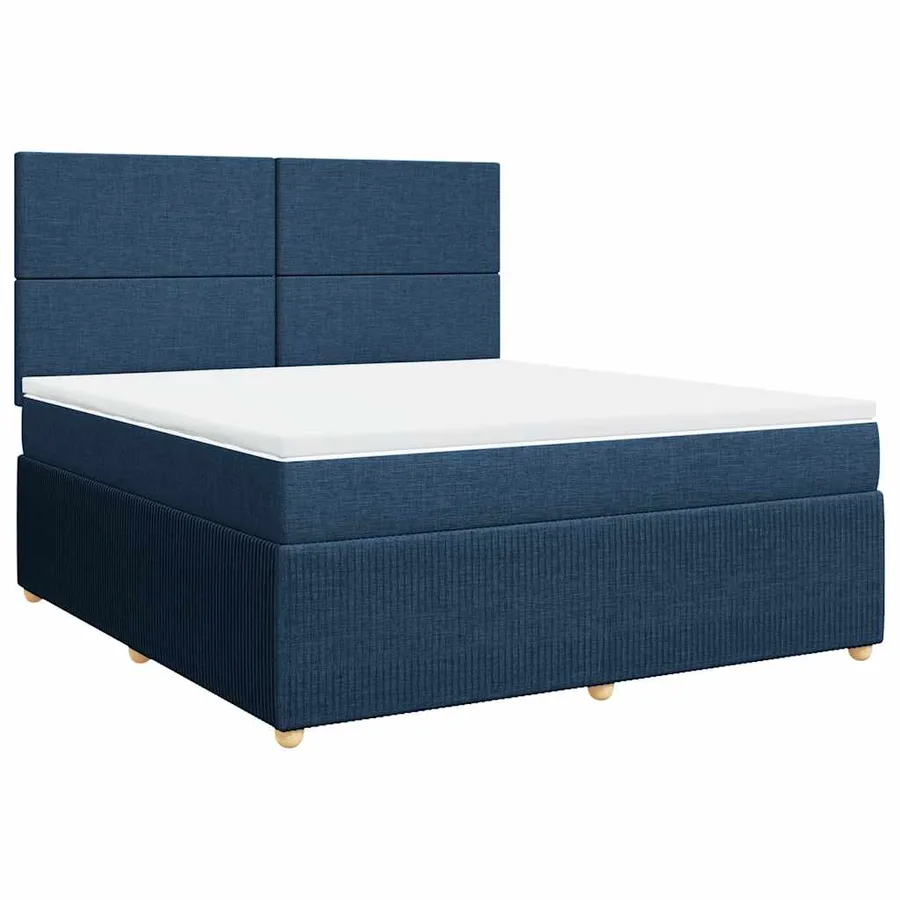 Sommier à lattes de lit avec matelas Bleu 180x200 cm Tissu - 2