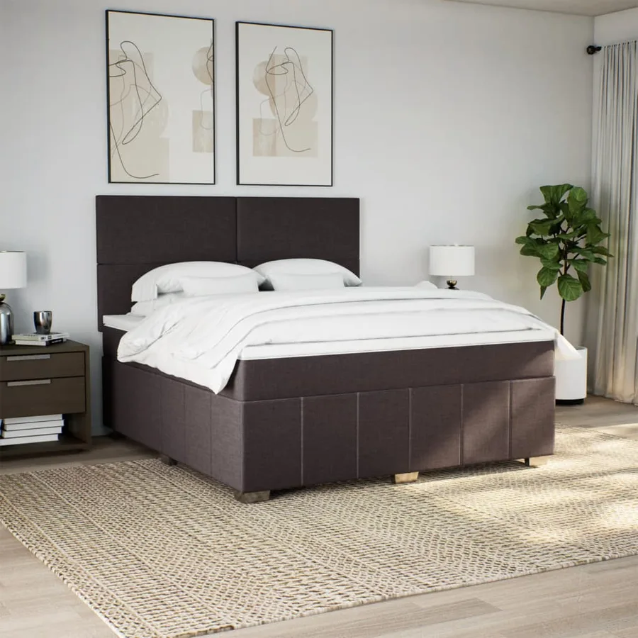 Sommier à lattes de lit avec matelas Marron foncé 180x200 cm - 3