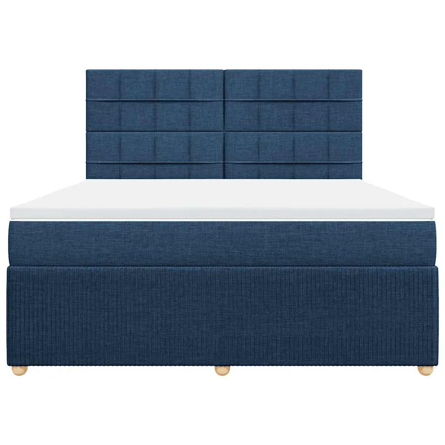 Sommier à lattes de lit avec matelas Bleu 180x200 cm Tissu - 4