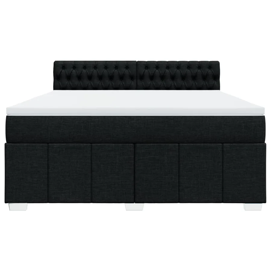 Sommier à lattes de lit avec matelas Noir 180x200 cm Tissu - 6