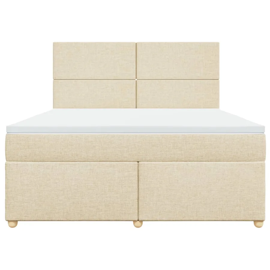 Sommier à lattes de lit avec matelas Crème 180x200 cm Tissu - 6