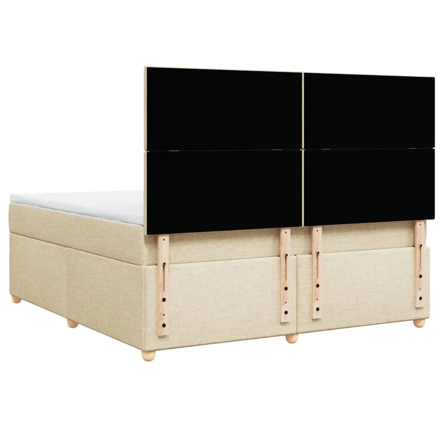 Sommier à lattes de lit avec matelas Crème 180x200 cm Tissu - 8