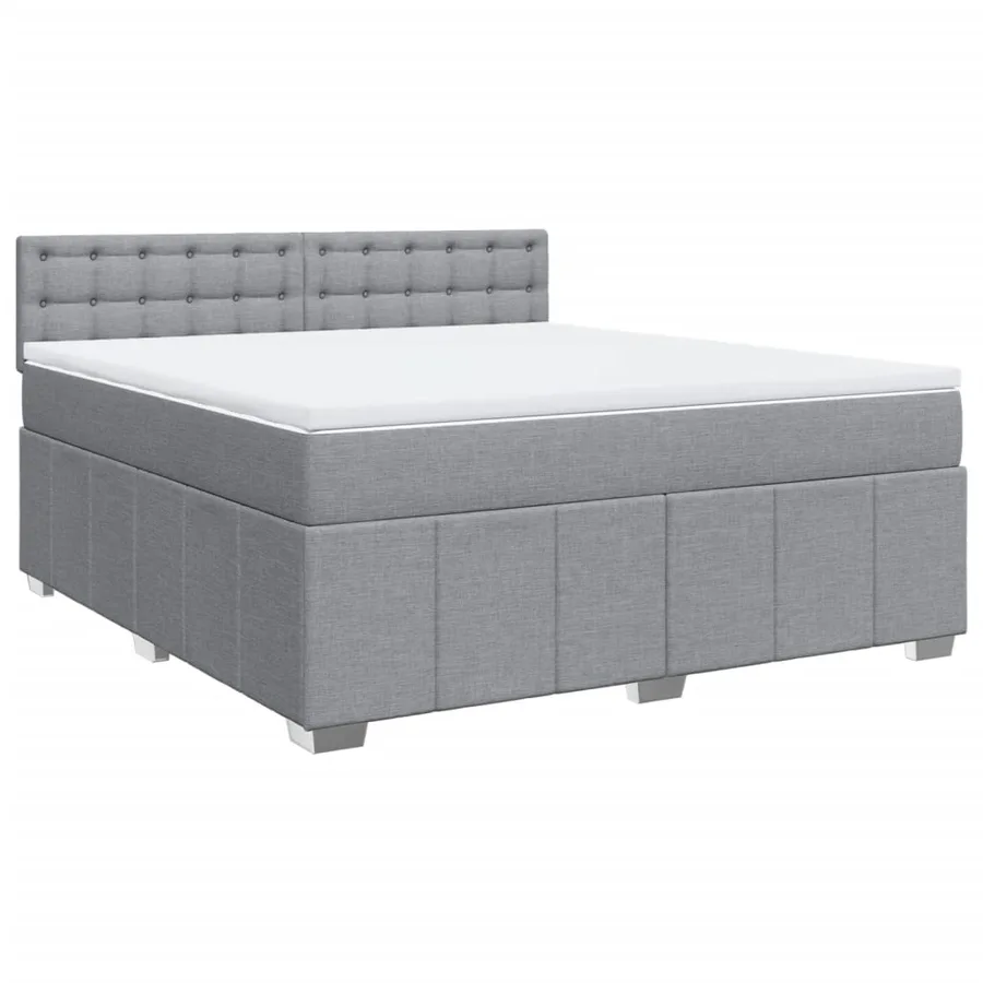 Sommier à lattes de lit avec matelas Gris clair 180x200cm Tissu - 3