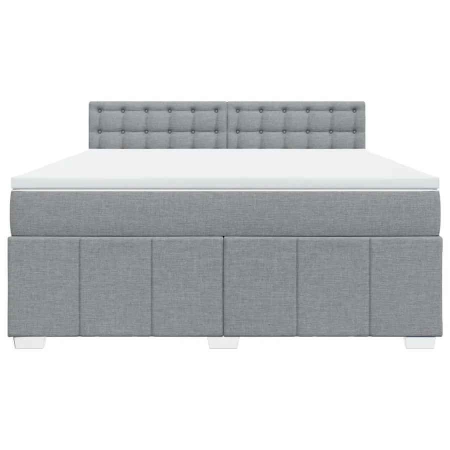 Sommier à lattes de lit avec matelas Gris clair 180x200cm Tissu - 6