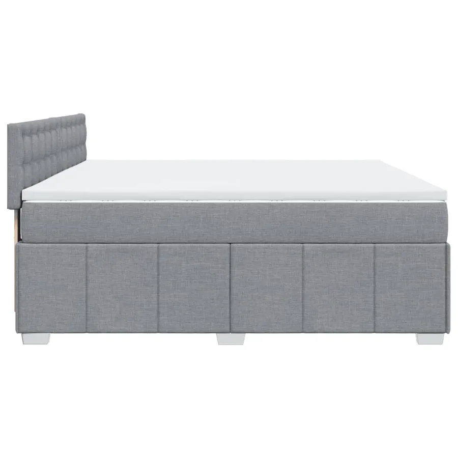 Sommier à lattes de lit avec matelas Gris clair 180x200cm Tissu - 7
