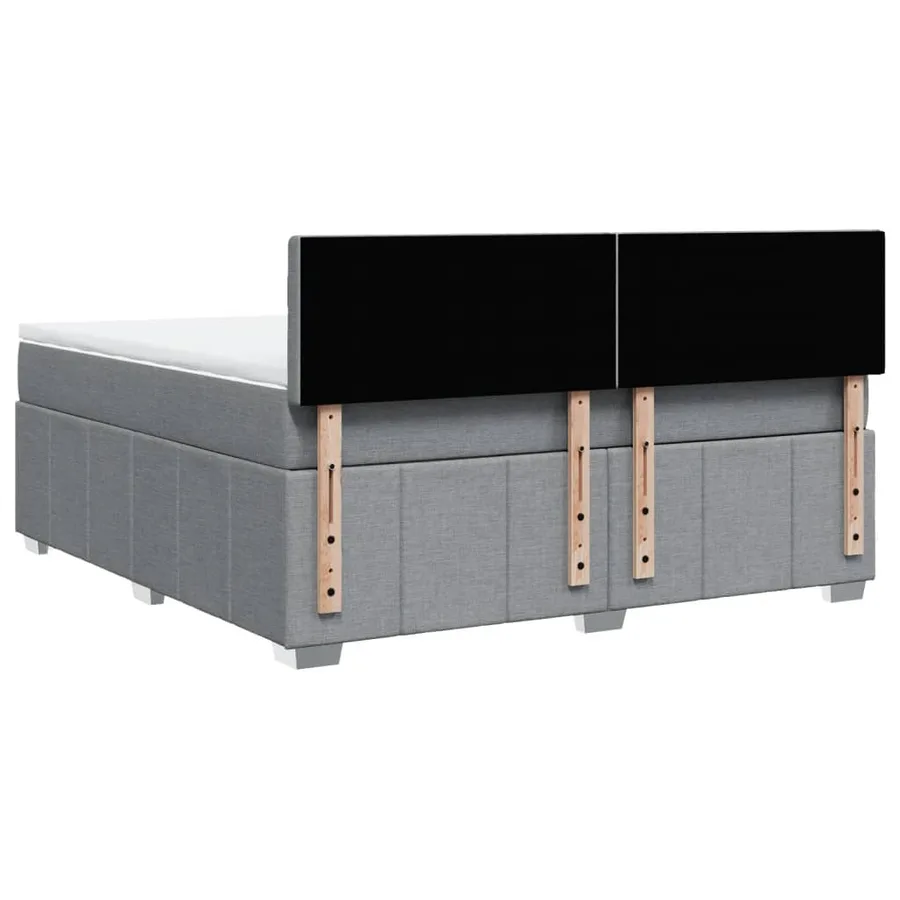 Sommier à lattes de lit avec matelas Gris clair 180x200cm Tissu - 8