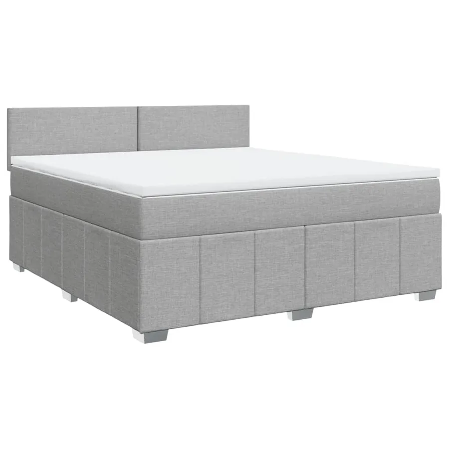 Sommier à lattes de lit avec matelas Gris clair 180x200cm Tissu - 3