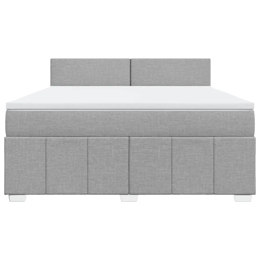 Sommier à lattes de lit avec matelas Gris clair 180x200cm Tissu - 6