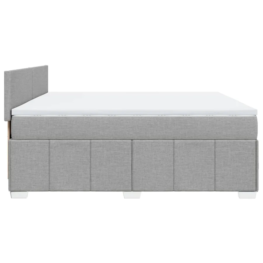 Sommier à lattes de lit avec matelas Gris clair 180x200cm Tissu - 7