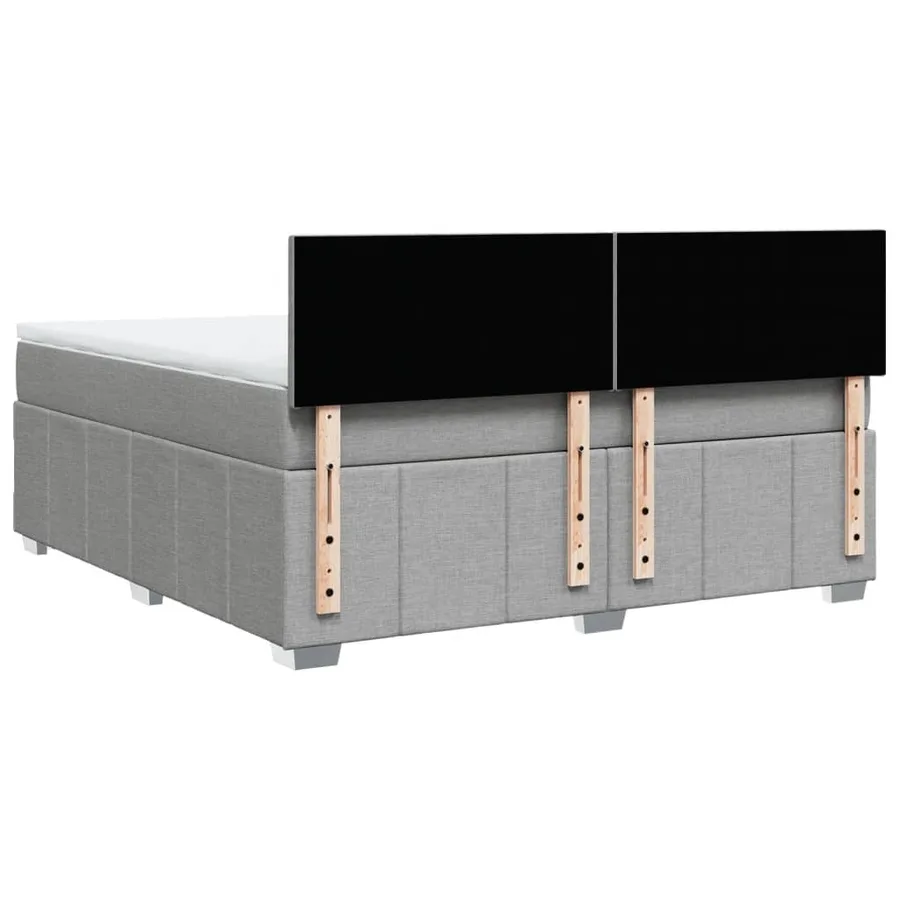 Sommier à lattes de lit avec matelas Gris clair 180x200cm Tissu - 8