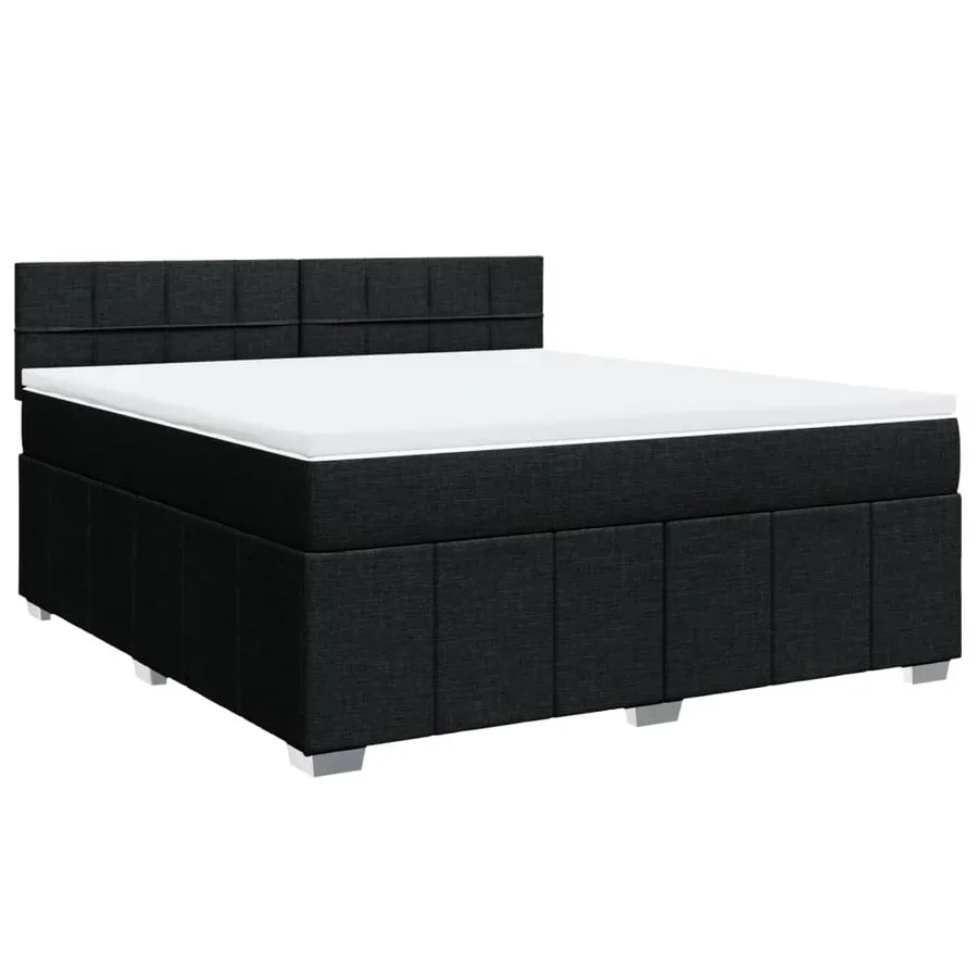 Sommier à lattes de lit avec matelas Noir 180x200 cm Tissu - 3