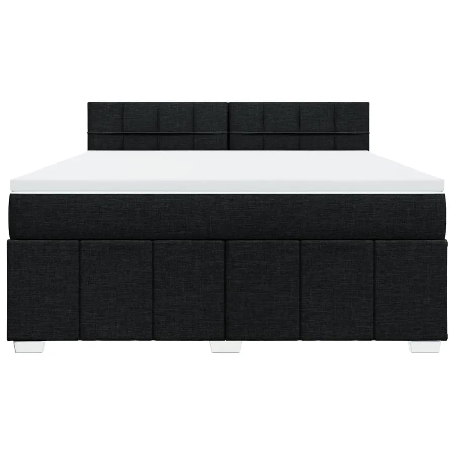 Sommier à lattes de lit avec matelas Noir 180x200 cm Tissu - 6
