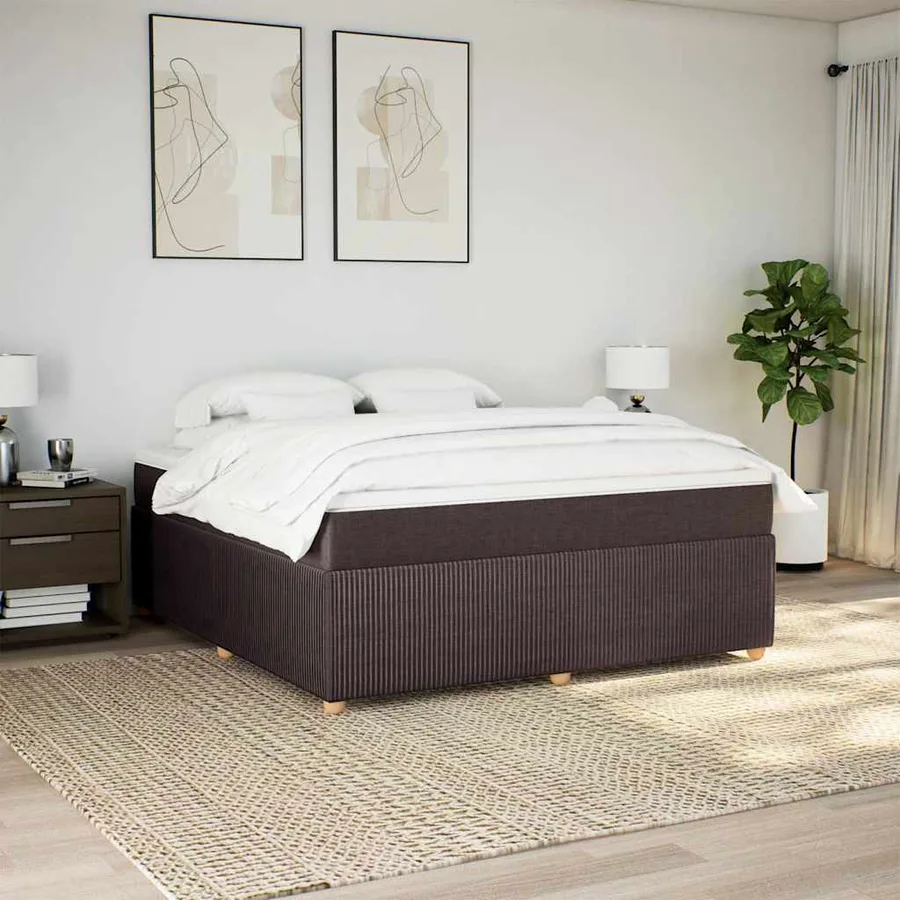 Sommier à lattes de lit avec matelas Marron foncé 180x200 cm - 3