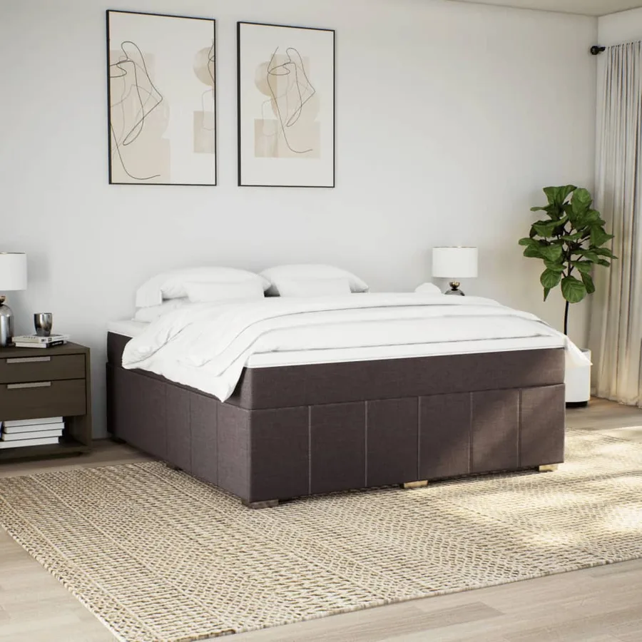 Sommier à lattes de lit avec matelas Marron foncé 180x200 cm - 3