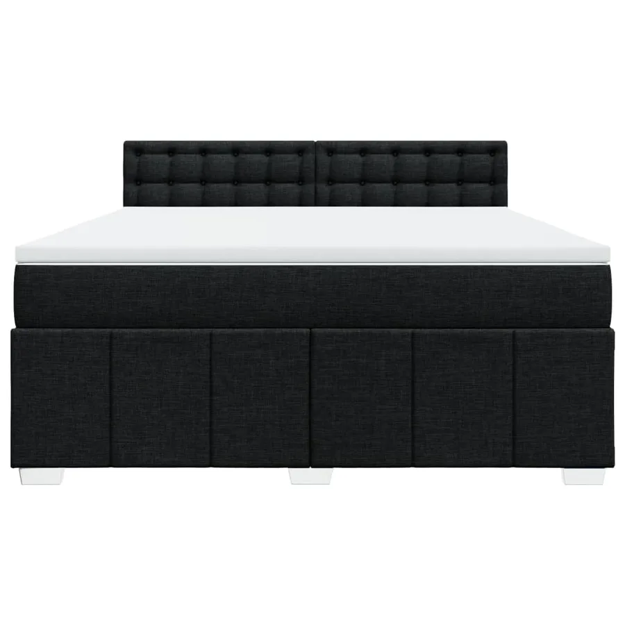 Sommier à lattes de lit avec matelas Noir 180x200 cm Tissu - 6